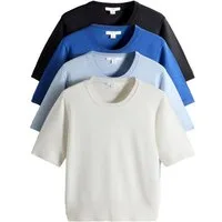 The Set T-Shirt The Set Feinstrick-T-Shirts, 4er-Pack (4-tlg)