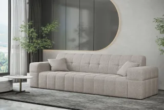 Sofa Designersofa NANCY 3-Sitzer in Stoff Neve Beige