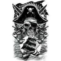 Fiestas Guirca Theaterschminke Halloween Tattoo 'Pirat', 14 x 30 cm