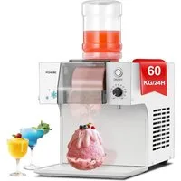FOHERE Eismaschine Schneeflocken-Eismaschine, Rasiereismaschine, 60kg/24h, 1,8 l, geeignet für Restaurants, Supermärkte, Snackbars, Cafés