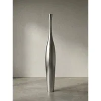KADIMA DESIGN Dekovase Deko Vase groß BOTTLE L Aluminium modern mit 1 Öffnung in Silber (Große Dekovase für Blumen), Hohe Alu Blumenvase handgefertigt