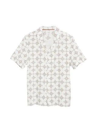 s.Oliver - Hemd braun/creme - Gr. - M