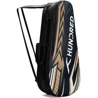 hundred Sporttasche Urban Pod Sporttasche Badminton Groß Schwarz Blau Polyester (Badminton-Taschenset, 3 Fächer, Außentasche, Schuhfach), Schuhfach, Doppelreißverschluss, ergonomischer Sling