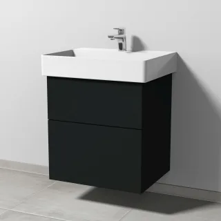 Sanipa 3way Waschtischunterbau zu Duravit Dura Square Waschtisch mit 2 Auszügen, Vulkan-Matt SP4261V
