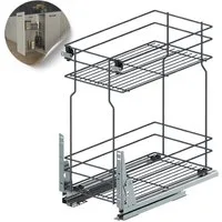 Prima-Online Unterschrank Unterschrankauszug Anthrazit Schrankauszug Bodenschiene 15- 60cm