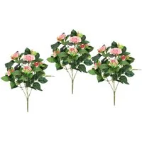 Kunstblume Künstlicher Rosenbusch, I.GE.A., Höhe 34 cm, Kunstrose Blume Strauß Bouquet Rosen Rosenbouquet Wildrose