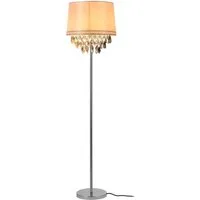 lux.pro Stehlampe, ohne Leuchtmittel, »Royality« 1xE27 mit weißem Schirm und bunten Kunstkristallen