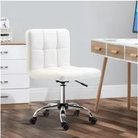 HOMCOM Bürostuhl Ergonomischer Höhenverstellbarer Drehstuhl (Schreibtischstuhl, 1 St), mit 5 Nylonrädern, für Büro, Arbeitszimmer, Weiß