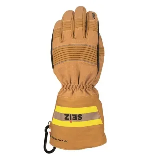 Brandeinsatzhandschuh | SEIZ | FIRE-FIGHTER ANATOMIC PBI | EN 659:2003 | Größe 5-14 | beige | weite Stulpe | Reflexstreifen | KEVLAR® | NOMEX®