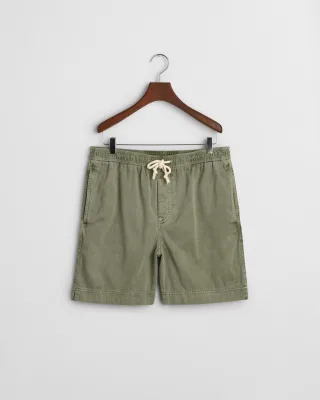 GANT - Sunfaded Regular Fit Shorts mit Kordelzug kalamata green - Gr. - XL
