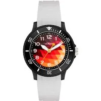 s.Oliver Quarzuhr The Action Time SO-4502-PQ, Armbanduhr, Silikonarmband, Kinderuhr, Junge, analog
