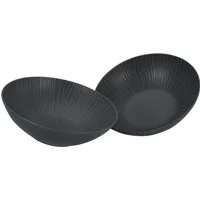 CreaTable Salatschüssel Vesuvio, Salatschüssel 24 cm 2er Set, Steinzeug, (Set, 2-tlg), Seidenmatte Spezialglasur, Ausdruckstarkes Relief