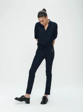Jane Lushka - Pants Emma-straight leg fit Technical Jersey blue - Gr. - XL
