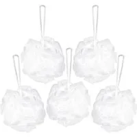 BRUBAKER Duschschwamm Badeschwamm-Set, 5-tlg., 5x Peeling- und Massage-Schwamm, Duschschwamm mit Aufhänger