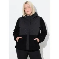 Ulla Popken Sweatjacke Fleecejacke Stepp Kapuze Druckknöpfe