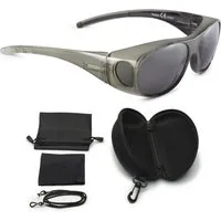 FALINGO Sonnenbrille Überzieh Sonnenbrille Überziehbrille FLEXI EDITION polarisiert UV400 Dank flexibler Bügel für alle Kopfgrößen geeignet
