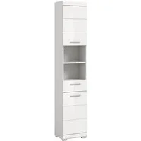 welltime Hochschrank SIENA, Breite 37cm, 2 Tür, 1 Schubkasten, 2 offene Fächer, MDF-Front (1-St., TOPSELLER) in verschiedenen Farben erhältlich, Badmöbel, Badschrank, Schrank, Bad