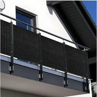 NYVI Balkonsichtschutz Polyrattan Balkon Sichtschutz Privafence Balkonbespannung (1-St) UV-fest, Witterungsbeständig, 100% Blickdicht - Balkonumspannung