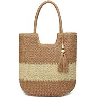 Bwecuy Strandtasche Damen, Große Handtasche Damen, Leichte Schultertasche Boho Shopper, Tasche, Sommer Tasche Geflochten, Einkaufstasche Beach Bag