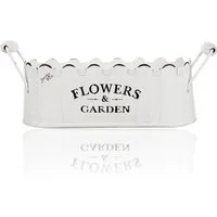 Sandra Rich Jardiniere FLOWERS & GARDEN Jardiniere Blumenkasten mit Griffen 26cm weiß
