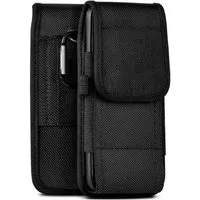 moex Handyhülle für Samsung Galaxy A55 5G Handytasche Agility Case Schwarz 6,5 Zoll, Handy Gürteltasche Outdoor Hülle Gürtel Nylon Schutzhülle Karabiner