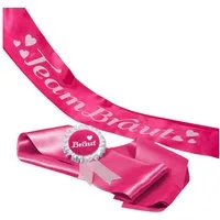 Frau WUNDERVoll Papierdekoration JGA Gruppenset Schärpen pink, Team Braut