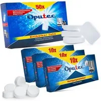 Oputec Reinigungsset Kaffeemaschine (50 Entkalker Tabs + 30 Reinigungs-Tabs) Entkalkungstabletten (Kaffeemaschinen Reinigungsset)