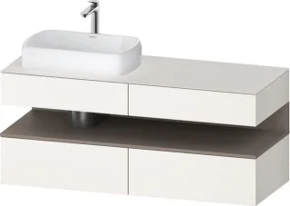 Duravit Qatego Konsolenwaschtischunterbau wandhängend Weiß Supermatt 1400x550x600 mm - QA47650438400 QA4765043840010