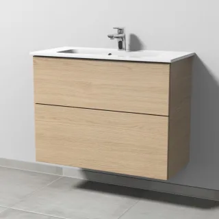 Sanipa 3way Waschtischunterbau zu Duravit ME by Starck Waschtisch mit 2 Auszügen, Eiche-Nordic SM72348