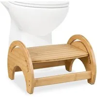 relaxdays Badhocker Verstellbarer Toilettenhocker aus Bambus