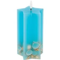 LED Universum LED-Kerze LED Universum - LED Wachskerze "Shelly Star" blau 15cm Sternform