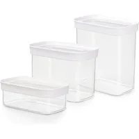 Emsa Vorratsdose N11427 Optima, Kunststoff, (Set, 3-tlg), rechteckig, hygienisch, platzeffizient