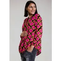 Andijamo-Fashion Schlupfbluse GEO POP Kraftvoller Rautendruck