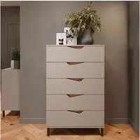 Vicco Kommode Marelle, Greige/Artisan, 76 x 120 cm mit 5 Schubladen (1 St)