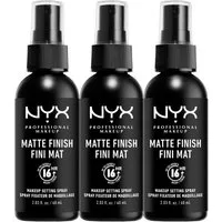 NYX PROFESSIONAL MAKEUP Fixierspray MAKE UP SETTING SPRAY MATTE FINISH, 3er Set, für einen frischen, anhaltenden Makeup-Look