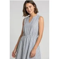 SUBLEVEL Sommerkleid Damen Sommerkleid aus Baumwolle A-Linien Kleid mit Volants, Seersucker Optik