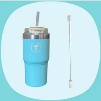 TUPPERWARE Thermobecher Tupperware® Big T Tumbler 630 ml Minze inkl. Trohhalmbürste