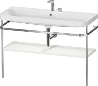 Duravit Happy D.2 Plus c-shaped Set mit Metallkonsole Nordic Weiß Seidenmatt 1175x490x850 mm - HP483 HP4839E39390000