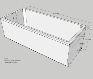 Neuesbad Wannenträger für Bette Set 165x75 SW12064
