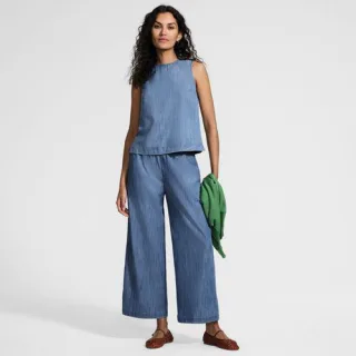 Ärmelloses Top aus Lyocell-Mix, Damen,  Blau, Baumwolle/Lyocell (Viskose), by Lands' End