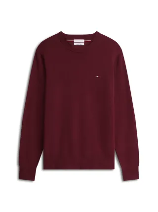 Tommy Hilfiger - Monogram Rundhals-Pullover aus Baumwoll-Kaschmirmix rot - Gr. - M