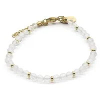 LAVISA Armband Edelstein Armband - 4mm Naturstein Perlen Granat