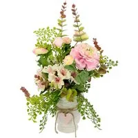 Kunstblume Arrangement Blüten/Ranunkel, I.GE.A., Höhe 44 cm, Topf aus Keramik