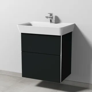 Sanipa 3way Waschtischunterbau zu Ideal Standard Connect Air Cube Waschtisch mit 2 Auszügen, Vulkan- BP6481V