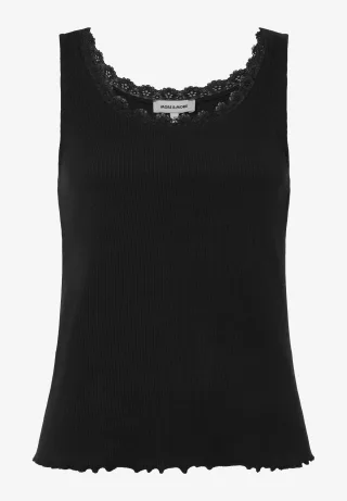 MORE & MORE - Shirttop mit Spitze schwarz - Gr. - 46