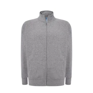 JHK - Sweatshirt Durchgehender Reißverschluss für Herren (Grau meliert)