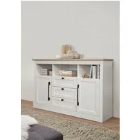 OTTO home Sideboard Ismund, aus MDF, mit Holz-Zierleiste, schwarzen Metallgriffen, Höhe 95 cm