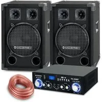 McGrey PA Komplettset DJ Anlage Party-Lautsprecher (Bluetooth, 400 W, Partyboxen 25cm (10 zoll) 2-Wege System - inkl. Endstufe)