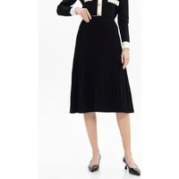 Passioni Faltenrock Midi Plisseerock Strickrock