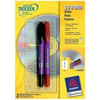 Avery Zweckform Marker 2x CD DVD Stift Permanent Marker Stifte, A4 Ordnerrücken Rückenschilder Ordner-Aufkleber